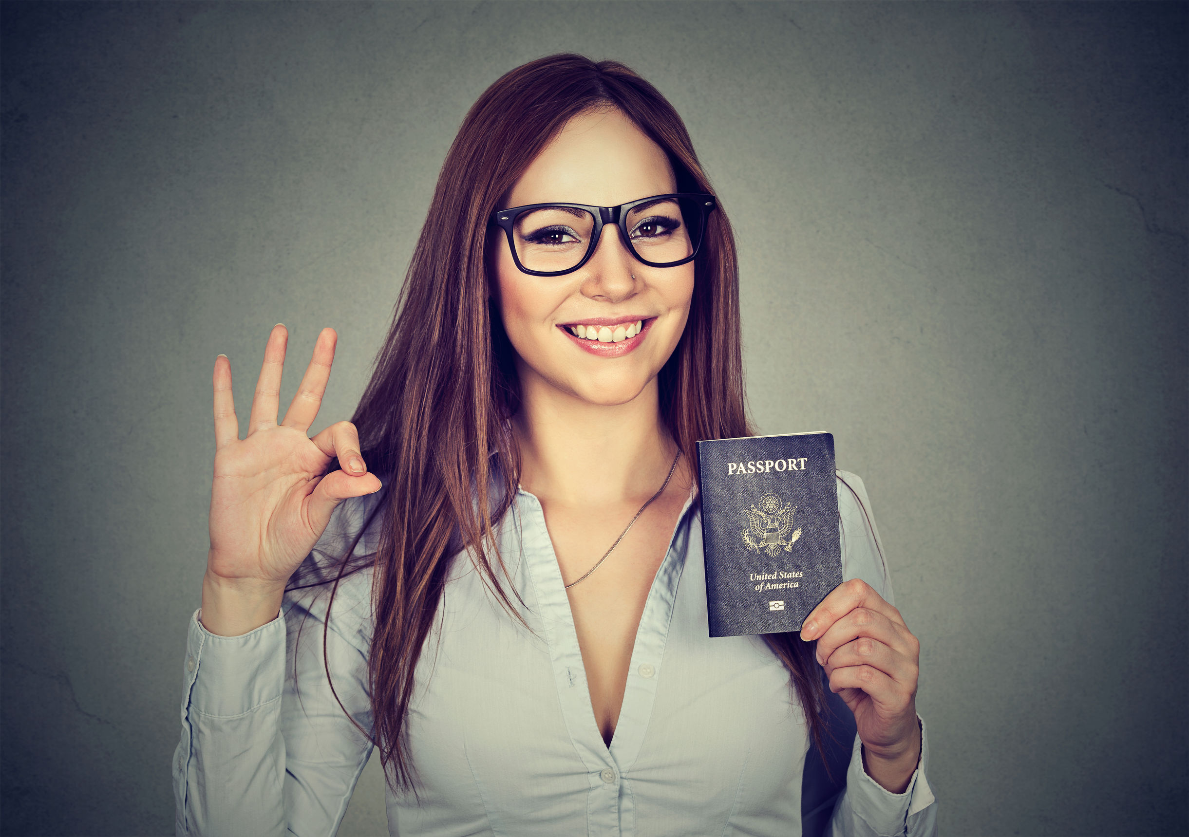 woman with USA passport